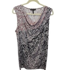BCBGMAXAZRIA‎ Abstract Print Sleeveless Cowl Neck Dress